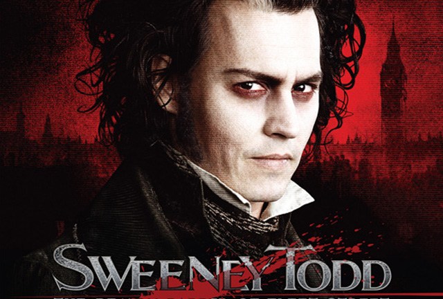 Johnny Depp in the film poster of Tim Burton's Sweeney Todd: The Demon Barber Of Fleet Street