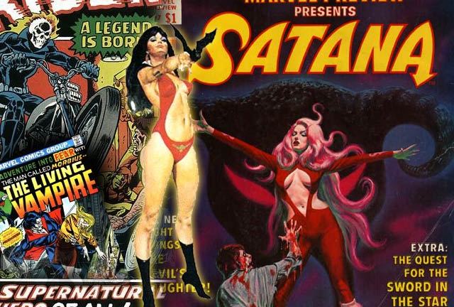 Vampirella, Satana a.k.a. Judith Camber, Ghost Rider and Morbius comics