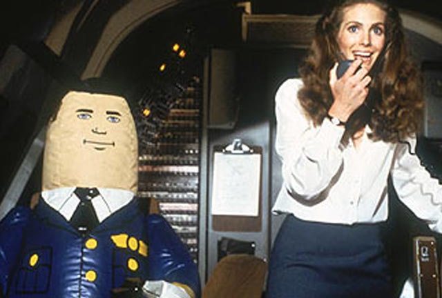 Julie Hagerty cheering Mark Oakley up in Airplane! (1980)
