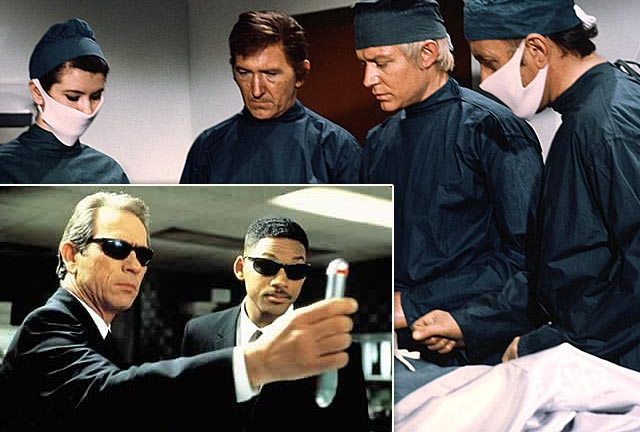 SHADO and (inset) the Men In Black - with the power to make you forget...