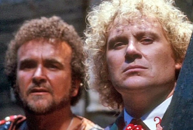 Tony Selby and Colin Baker in The Ultimate Foe.