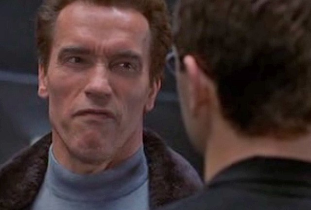 Arnie can contain himself no longer.