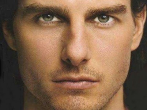 Tom Cruise. Looking serious