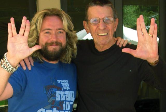 Justin Lee Collins and Leonard Nimoy