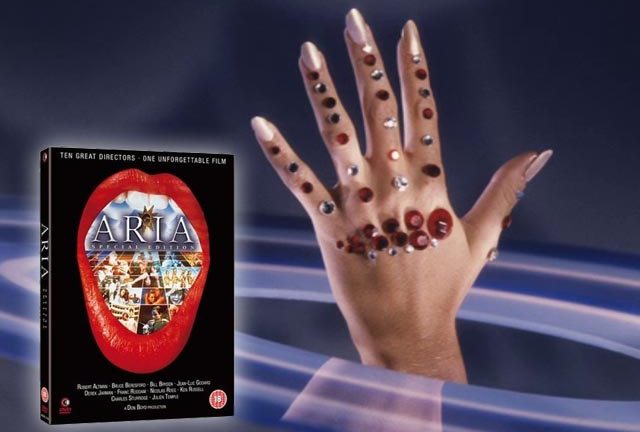 Linzi Drew deciding between life and death to 'Nessun Dorma' in Ken Russell's section of Aria.