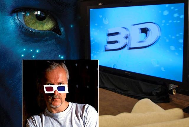 James Cameron voting 3D with Avatar - and the huge and high-priced Panasonic set-up he's pushing.