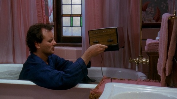 Phil Connors in the bathtub with a toaster