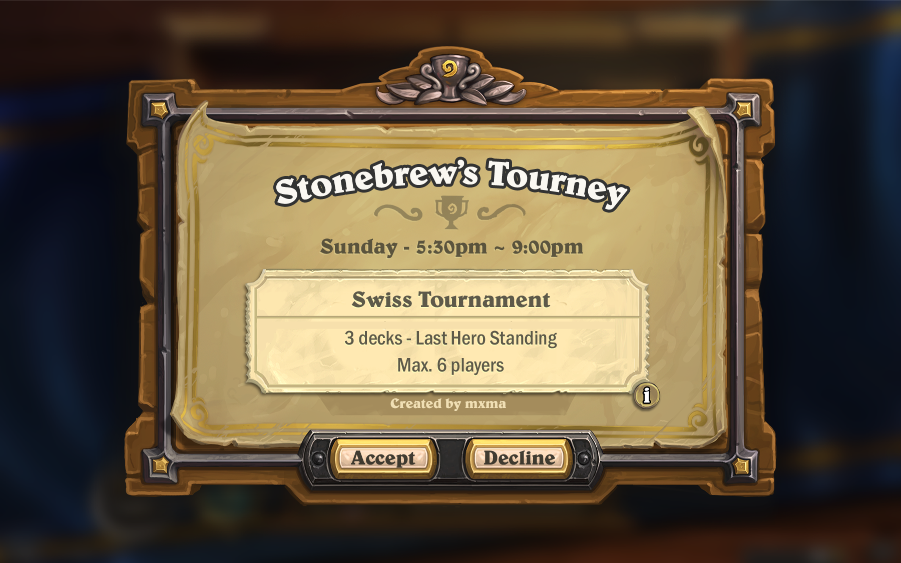 Hearthstone In Game Tournament Mode Details Den Of Geek