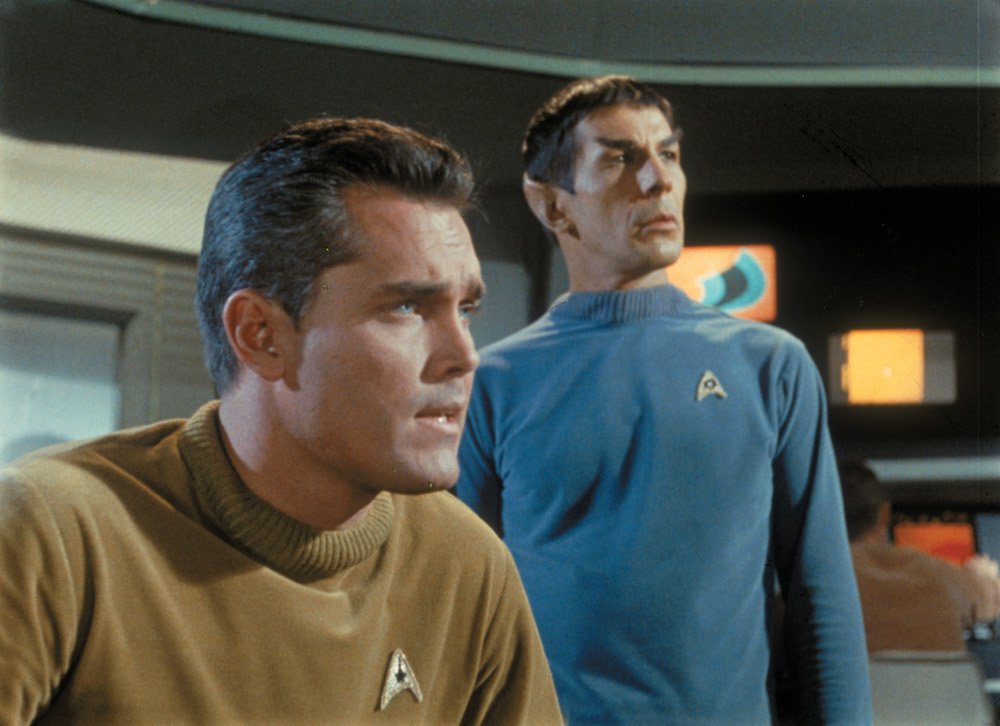 Captain Christopher Pike and Spock in The Original Series' original pilot "The Cage"