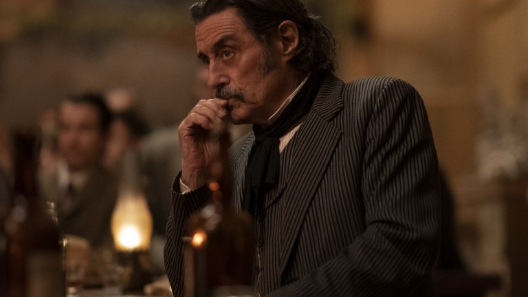 Ian McShane and cast members of HBO's Deadwood
