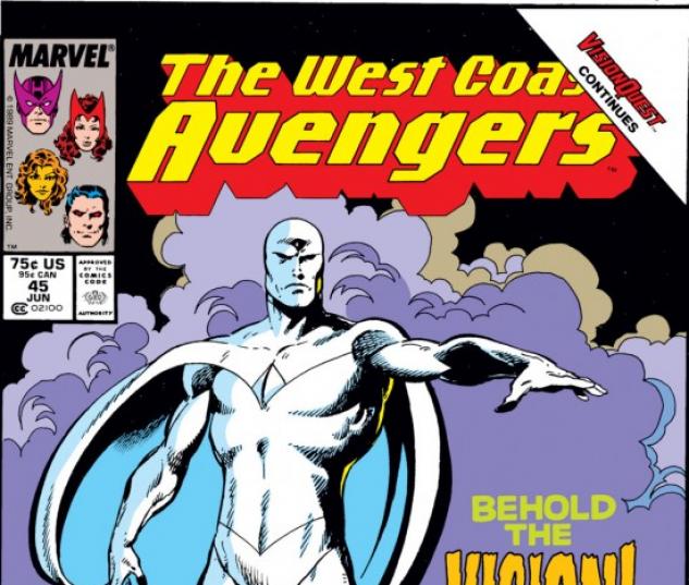 'White' Vision in The West Coast Avengers comic
