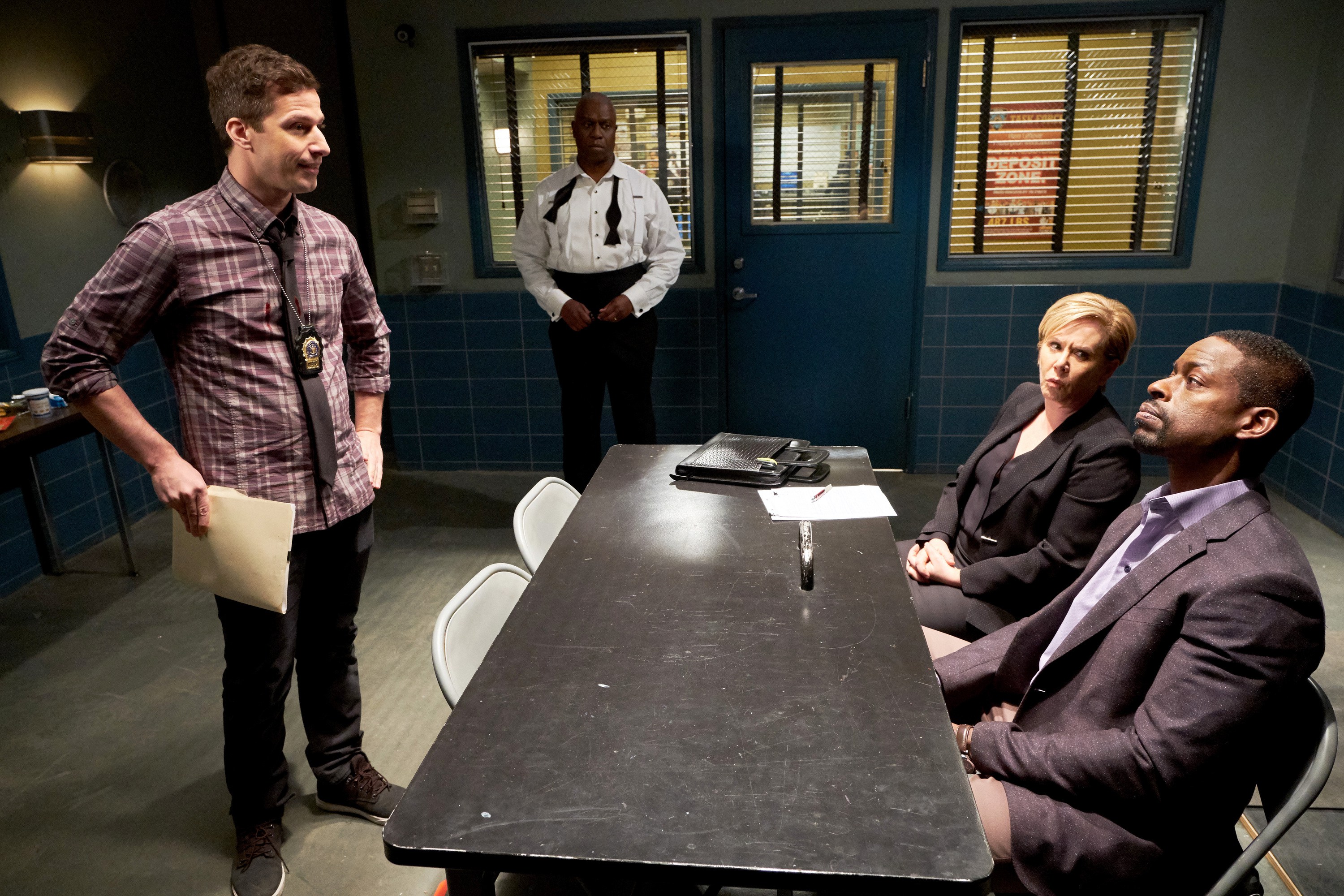 Jake Peralta interrogating Philip Davidson