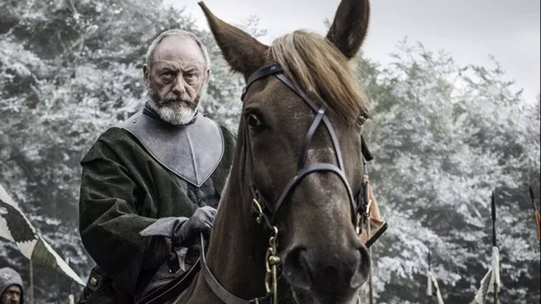 Davos Seaworth on a Horse in Game of Thrones