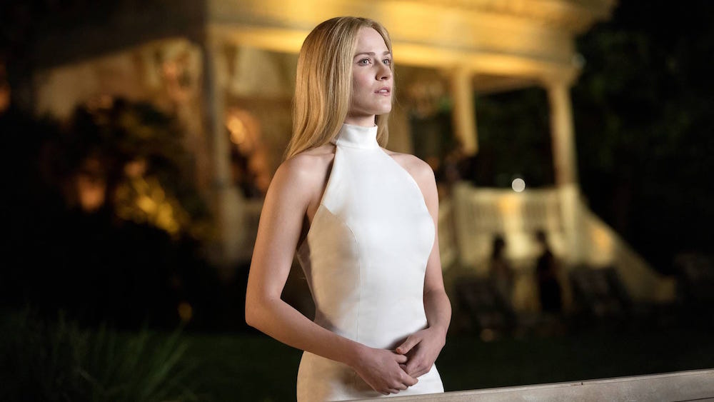 Dolores in the white gown in Westworld season 2