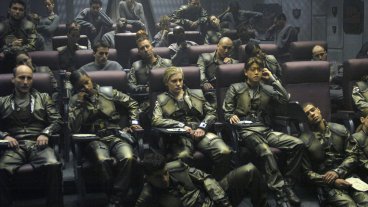 BATTLESTAR GALACTICA -- SCI FI Channel -- "33" Episode 1 -- Aired 10/18/04 -- Pictured: (l-r) Katee Sackhoff as Lt. Kara "Starbuck" Thrace, Grace Park as Lt. Sharon "Boomer" Valerii -- Photo by: Carole Segal/SCI FI Channel/NBCUPB