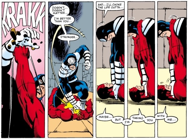 Bullseye versus Daredevil in Marvel Comics