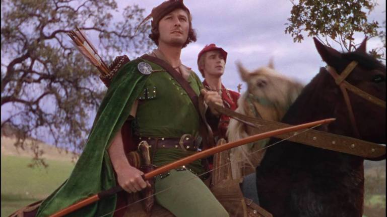Errol Flynn rides in The Adventures of Robin Hood