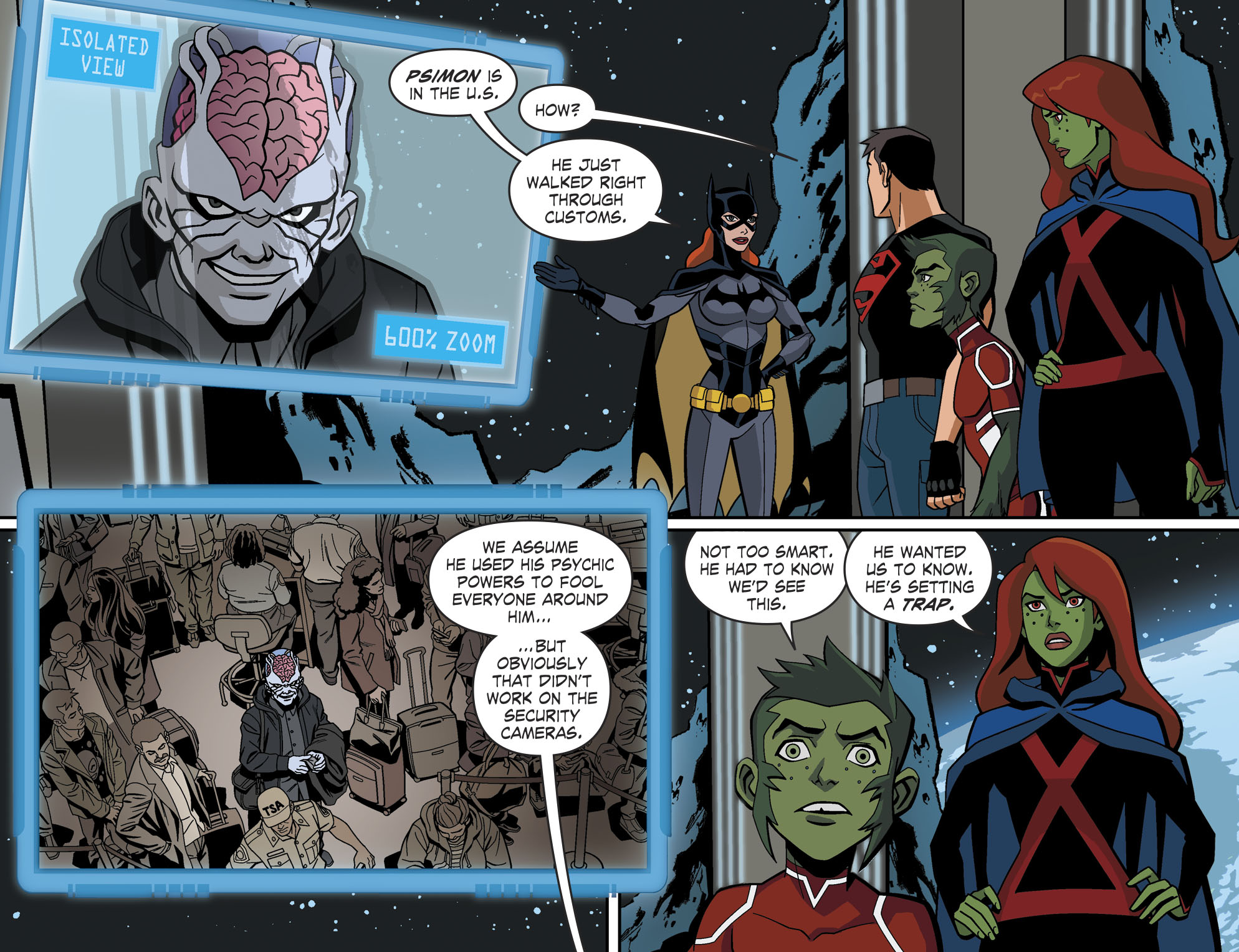 A preview page from Young Justice: Outsiders, the prequel comic exclusively on DC Universe