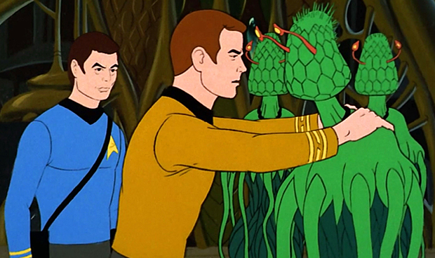Dr. McCoy and Captain Kirk on Star Trek: The Animated Series.