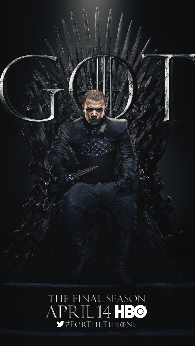 Game of Thrones Season 8 - Grey Worm on the Iron Throne
