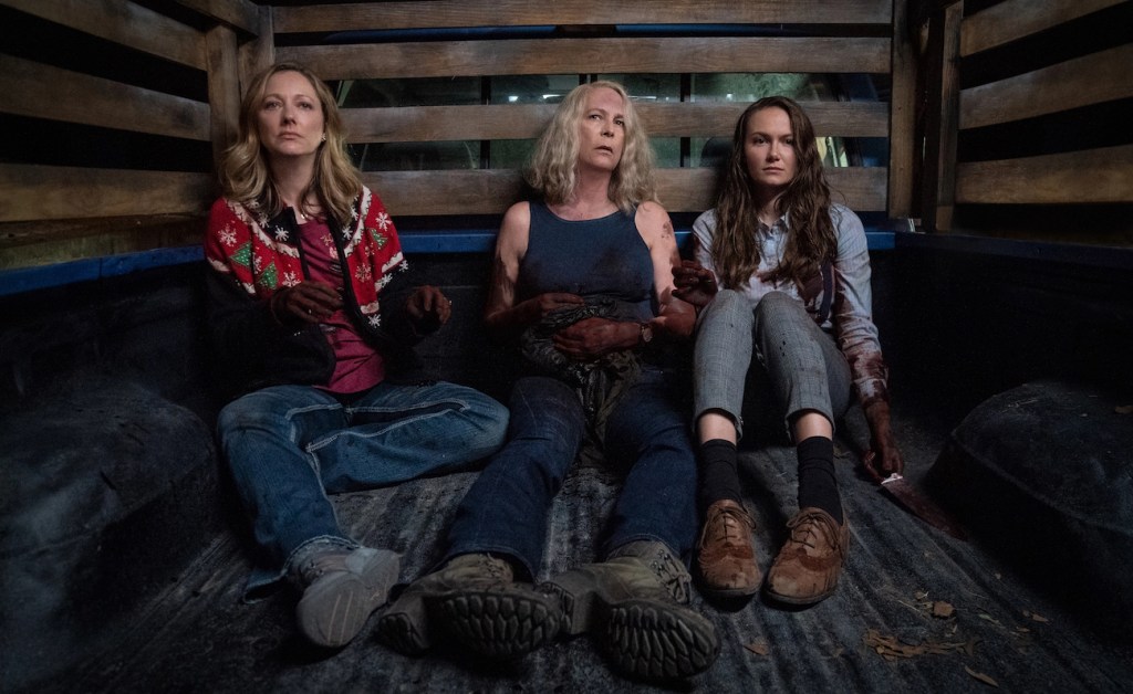Jamie Lee Curtis and Judy Greer in Halloween (2018)