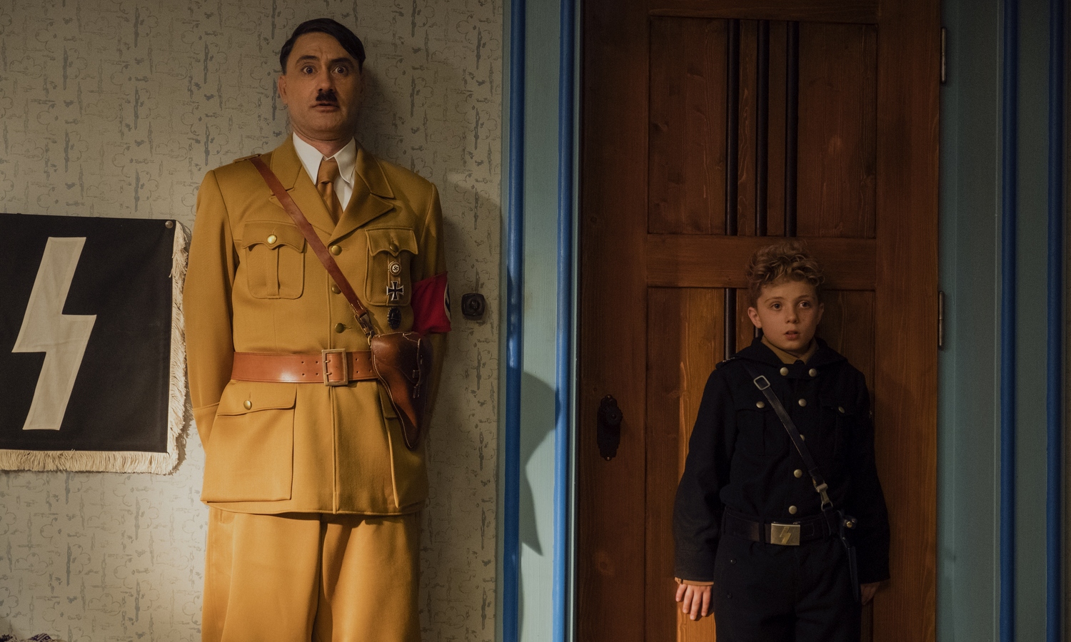 Taika Waititi and Roman Griffin Davis in Jojo Rabbit