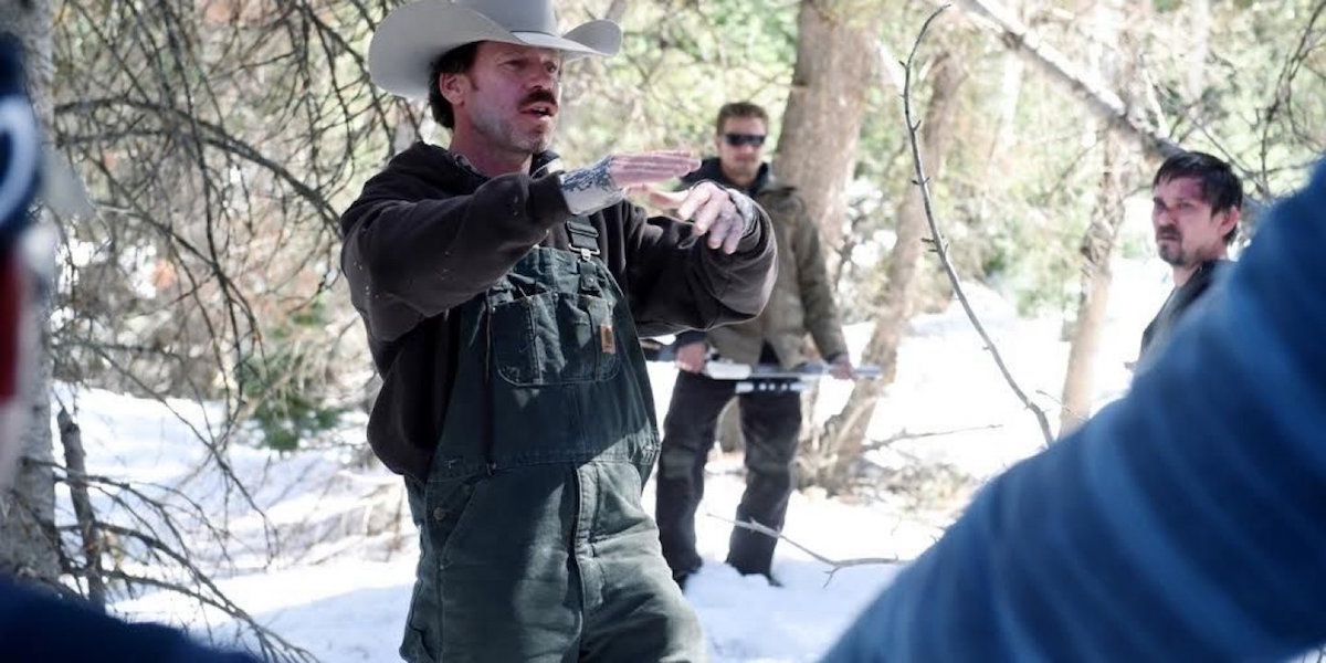 Taylor Sheridan on Wind River Set