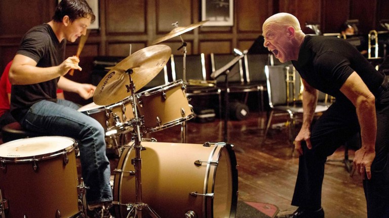 Miles Teller and JK Simmons in Whiplash