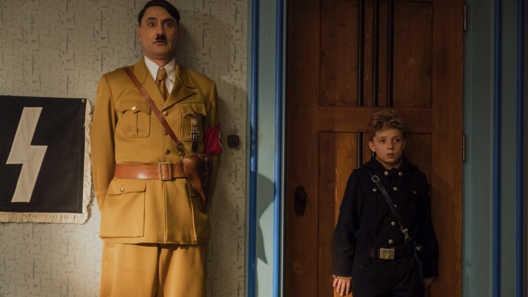 Taika Waititi and Roman Griffin Davis in Jojo Rabbit