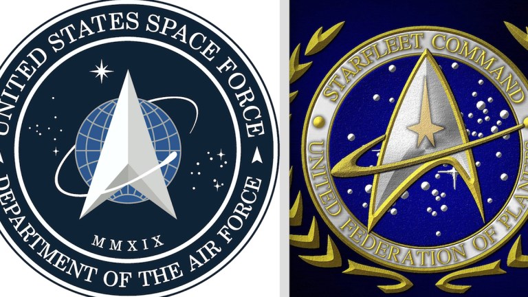 Star Trek and Space Force Logos side by side