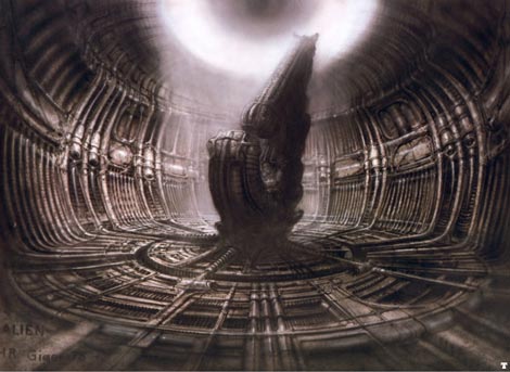 The space-jockey sketch that inspired Ridley Scott