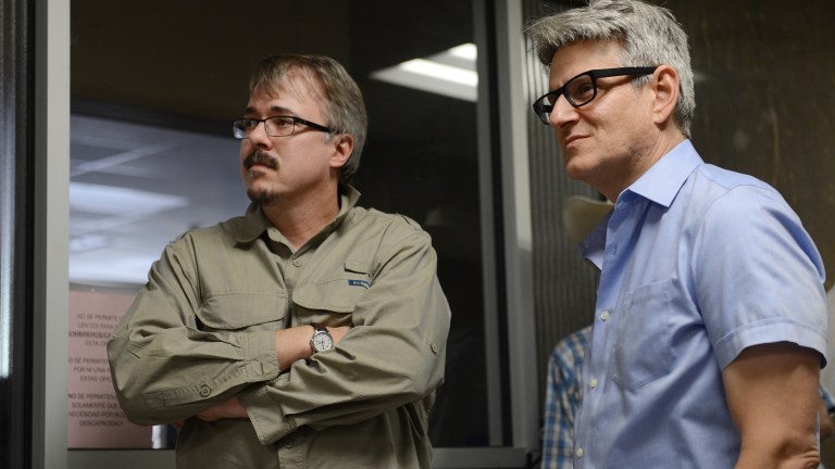 Vince Gilligan and Peter Gould - Better Call Saul _ Season 2, Episode 1 _ BTS - Photo Credit: Ursula Coyote/ Sony Pictures Television/ AMC
