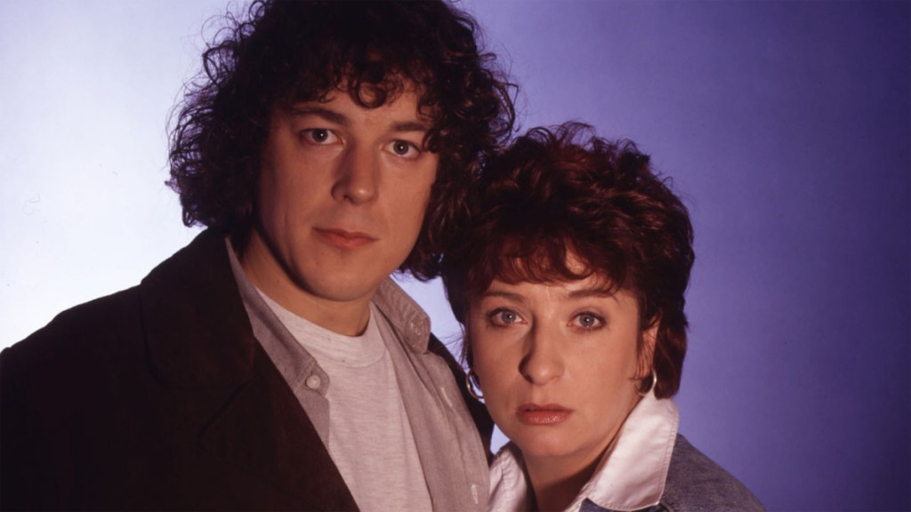 Alan Davies and Caroline Quentin in Jonathan Creek