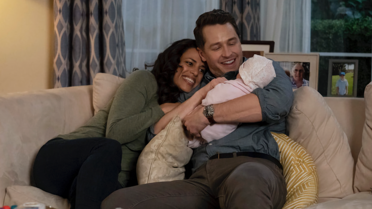 Ben and Grace Stone with baby Eden in Manifest