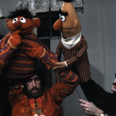 Jim Henson, Frank Oz, Bert and Ernie on Sesame Street (1970)