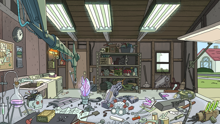 Rick and Morty Zoom Backgrounds Garage