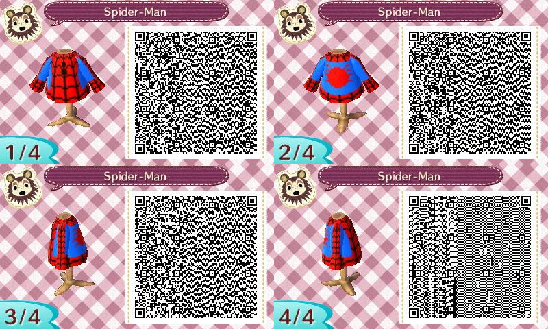 Animal Crossing QR Codes - Retro Spider-Man Outfit
