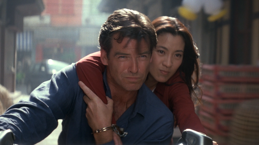 Pierce Brosnan and Michelle Yeoh in Tomorrow Never Dies
