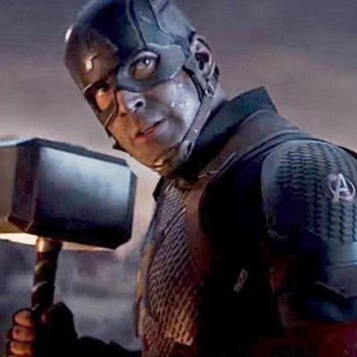 Captain America With Thor's Hammer in Avengers: Endgame