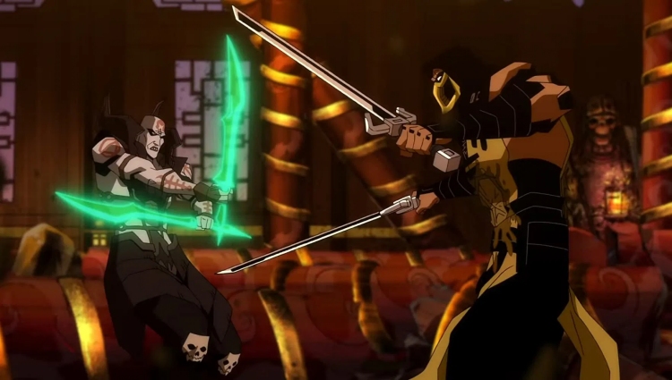Quan Chi and Scorpion from Mortal Kombat Legends: Scorpion's Revenge