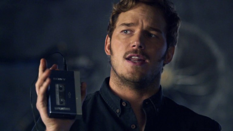 Chris Pratt As Peter Quill Holding A Walkman