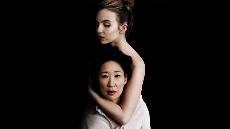 Jodie Comer as Villanelle and Sandra Oh as Eve in Killing Eve