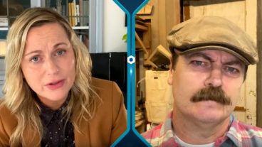 Amy Poehler and Nick Offerman in the Parks and Recreation Special