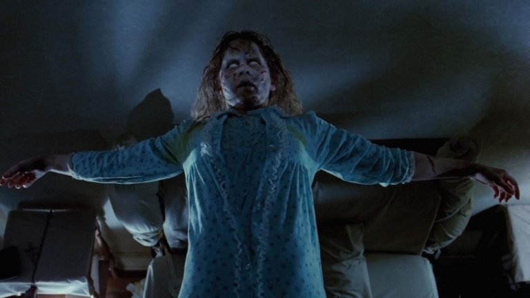 Regan levitates in The Exorcist