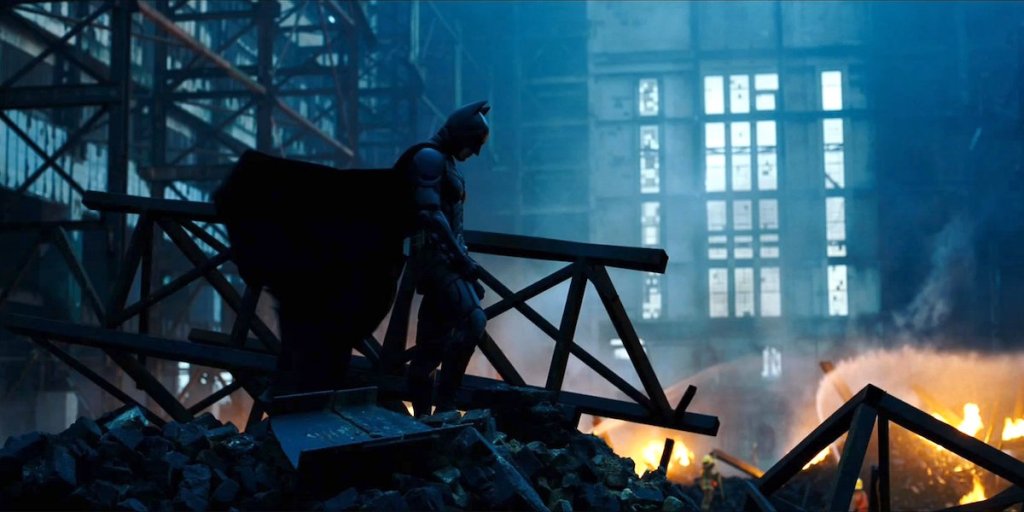 Christian Bale in The Dark Knight 9/11 Imagery