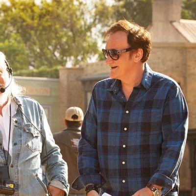 Quentin Tarantino and Bob Richardson on Once Upon a Time in Hollywood set