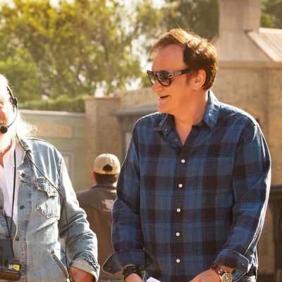 Quentin Tarantino and Bob Richardson on Once Upon a Time in Hollywood set