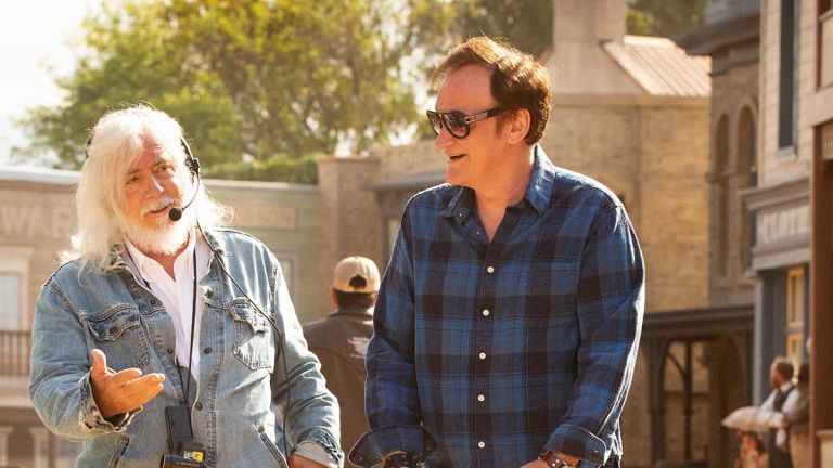 Quentin Tarantino and Bob Richardson on Once Upon a Time in Hollywood set