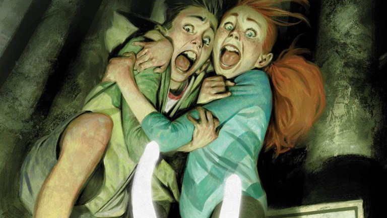 Cover to R.L. Stine's Just Beyond: The Happy Landings