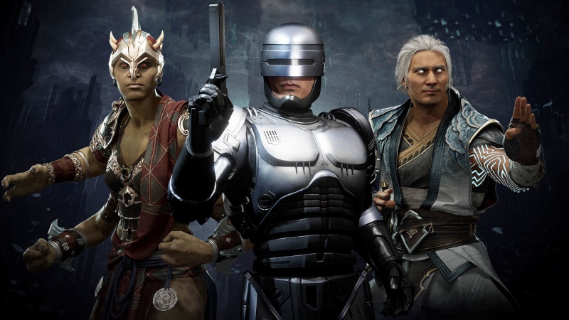 Sheeva, RoboCop, and Fujin in Mortal Kombat 11: Aftermath